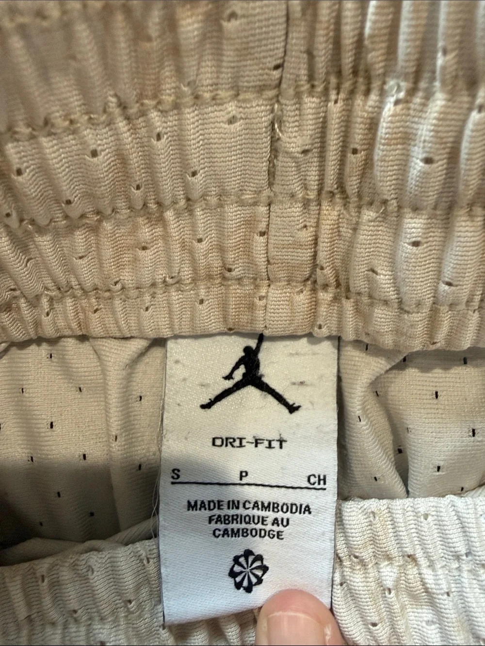Jordan Men's Cream Athletic Basketball Shorts with Drawstring